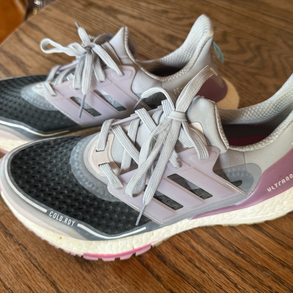 Adidas Black and Pink Sneakers with Primeknit Upper
